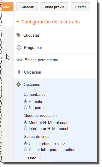 blogger configuraci&oacute;n