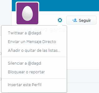 Opciones de seguidor