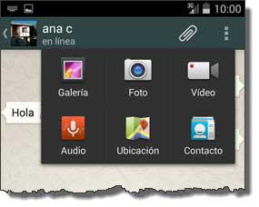 Adjuntar en WhatsApp