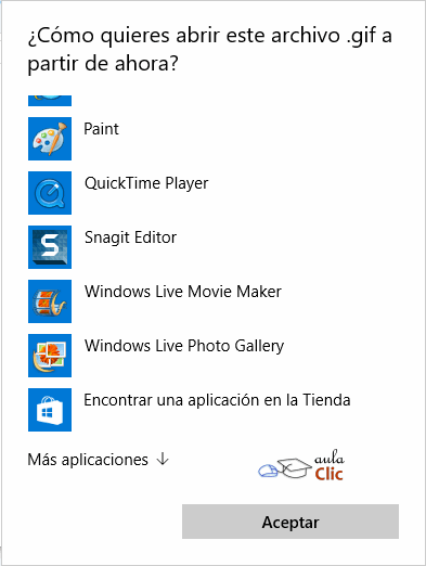 Ventana Abrir con