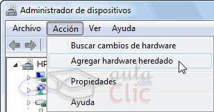 Acción - Agregar hardware heredado