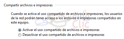 Compartir archivos e impresoras