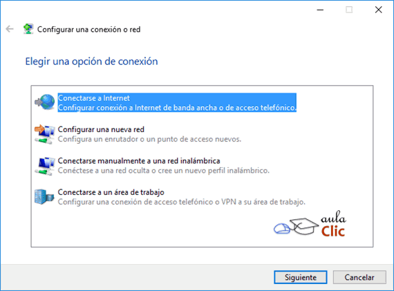 Elegir conexión