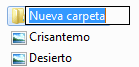 nombre de una nueva capeta
