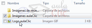 Seleccionar archivos alterantivos con el ratón.