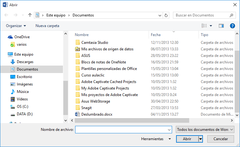 abrir archivos