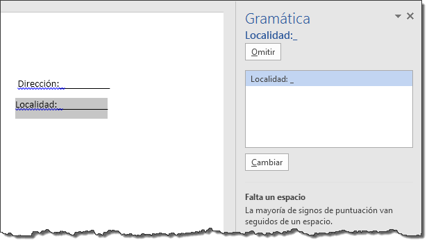 Ejemplo error ortogrfico