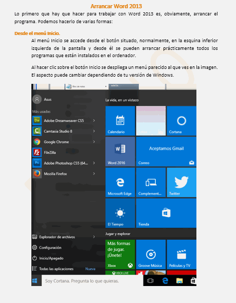 Captura de pantalla insertada en el documento