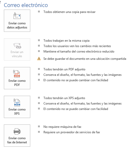 Enviar mediante correo electrónico