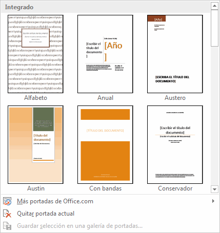 Portadas integradas