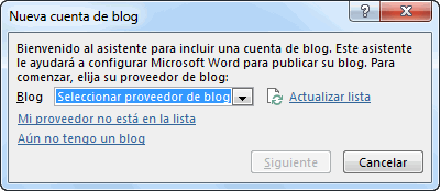 nueva cuenta blog