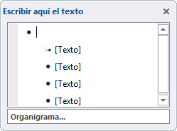 organigrama escribir texto
