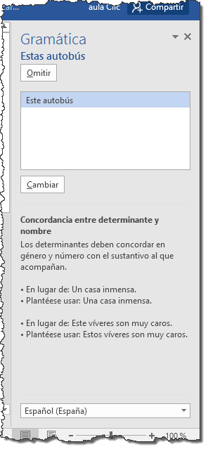 panel gramática