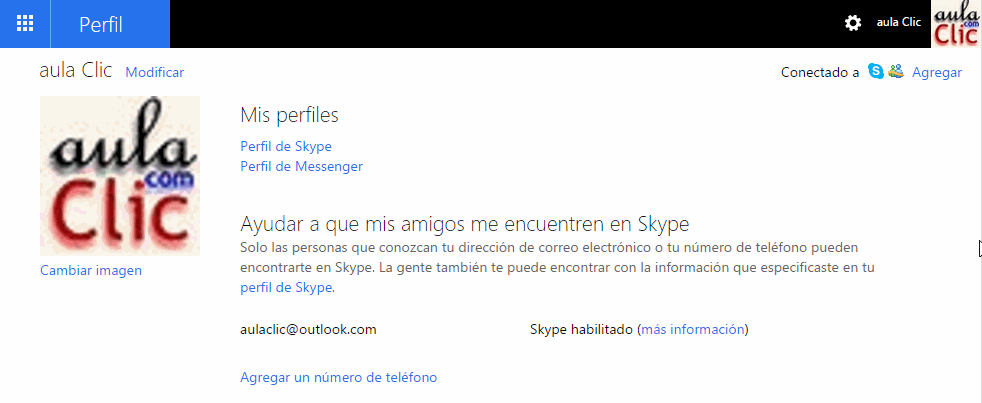 perfil cuenta outlook