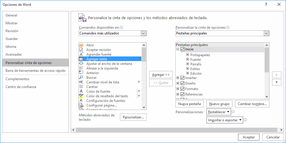 Personalizar cinta