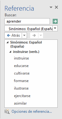 Referencia > Sinónimos