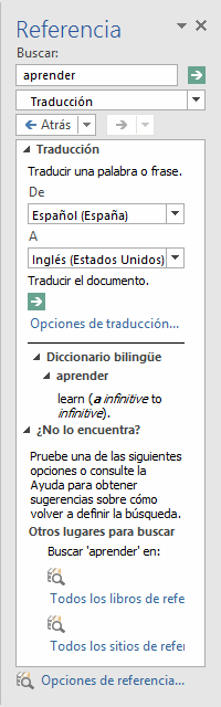 Referencia > Traductor