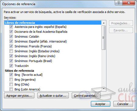 Referencia - menú contextual