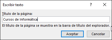 Establecer título