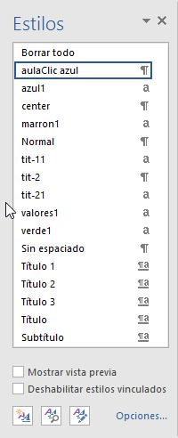 Estilos y formato