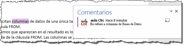 ver comentario