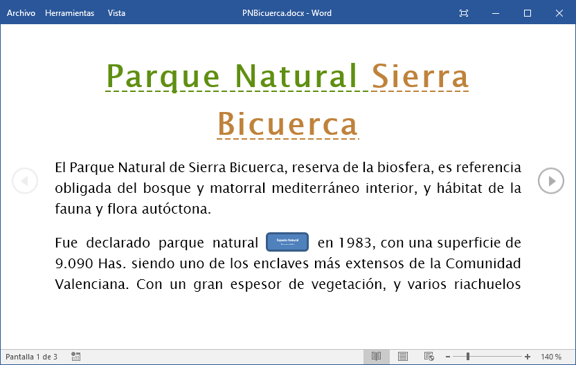 Vista Lectura de pantalla completa