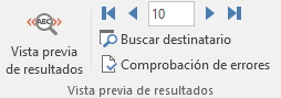 Vista previa de resultados