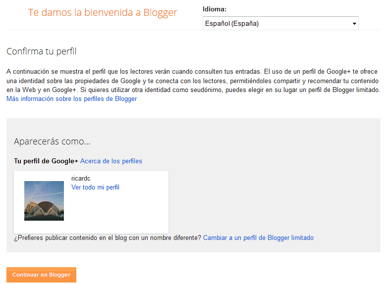 blogger inicio