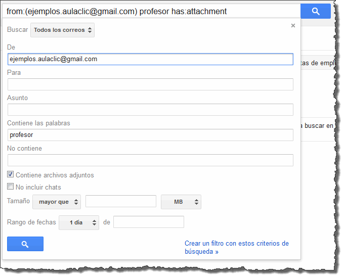 búsqueda vanazada con gmail