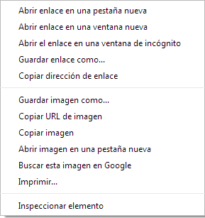 menú contextual imagen