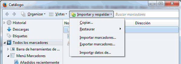 exportar en Firefox