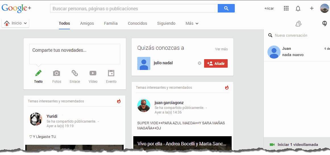 google plus inicio