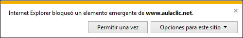 Advertencia de bloqueo de ventanas emergentes