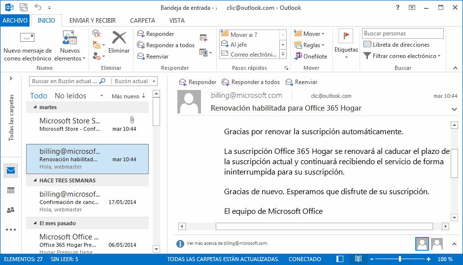 outlook escritorio