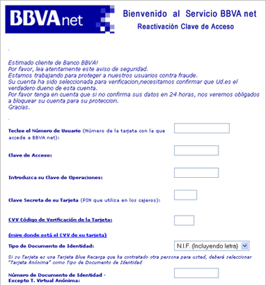 Ejemplo de Phishing