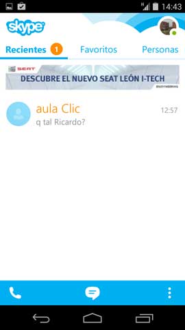 skype en el móvil