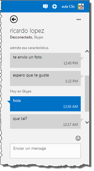 conversación skype desde outlook