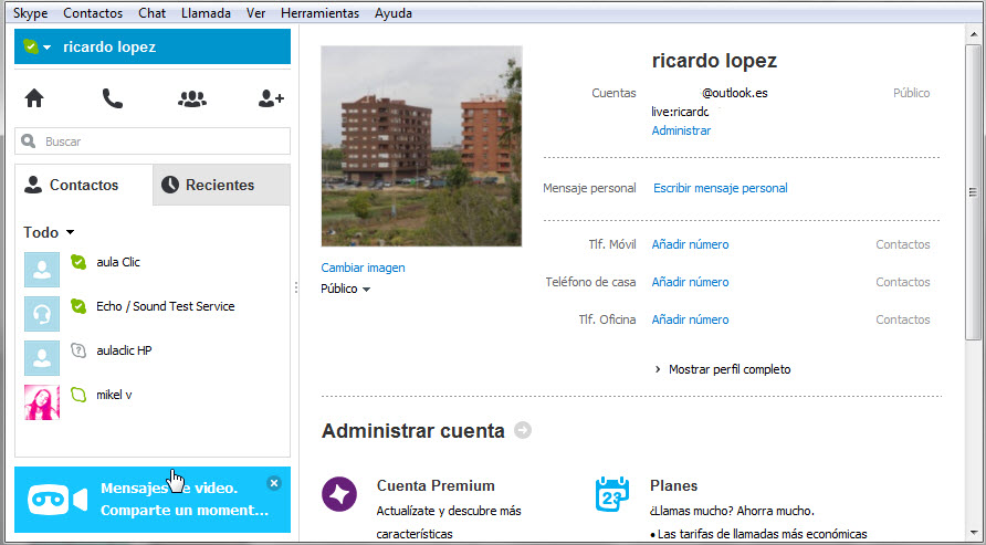 skype perfil