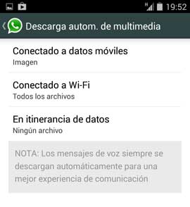 Descarga multimedia WhatsApp