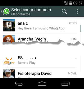 whatsapp seleccionar contacto