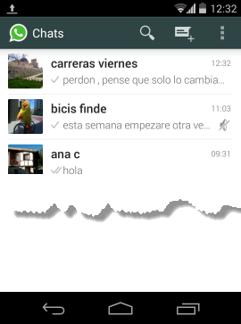 Pantalla inicial WhatsApp