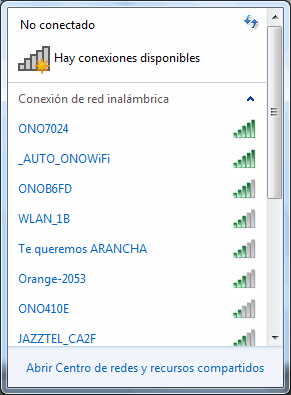 wifi no conectado